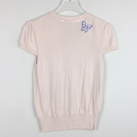 Nanette Lepore | Pink sequin butterfly Button Down - Picture 4 of 5